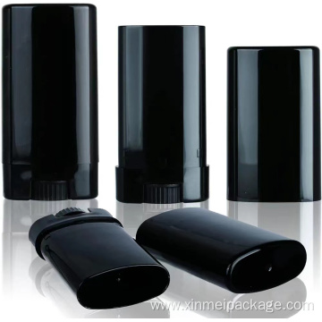 15ml black plastic oval lip balm container